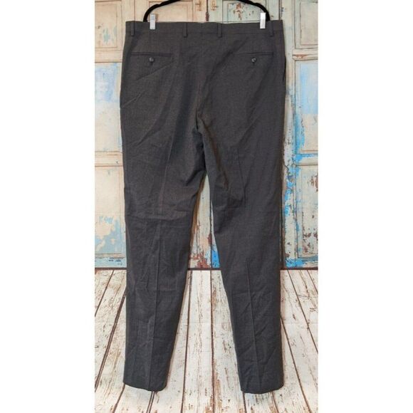 Awearness Kenneth Cole Mens Size 40 Gray Flat Front Tapered Leg Chino Pants - Picture 4 of 10